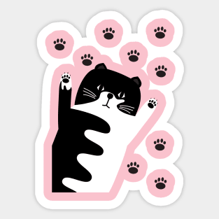 black and white cat Sticker